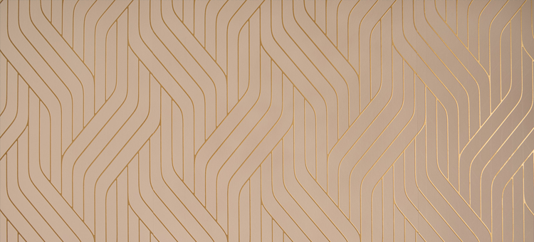 Beige goldene Tapete im Art-Deko-Stil