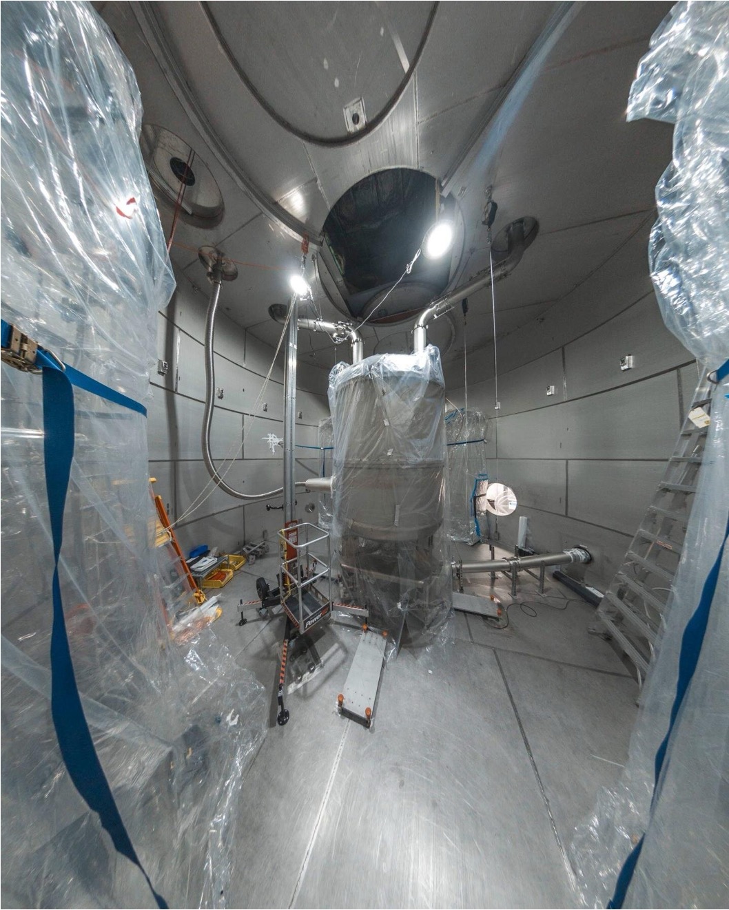 Time projection chamber inside water tank