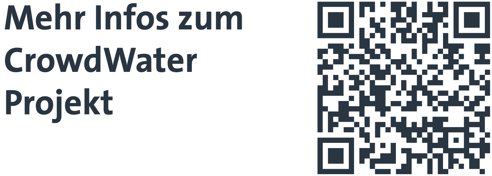 QR–Code mit Link zu CrowdWater Projekt Webseite: crowdwater.ch/de/home